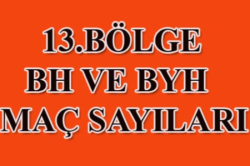 13.BÖLGE MAÇ DAĞILIMLARI