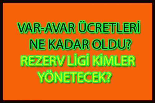 REZERV LİGLERİNİ KİMLER YÖNETECEK?